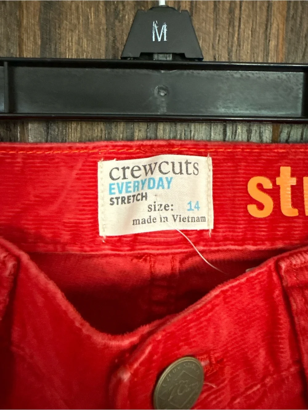 Crewcuts Bright Tomato Red Corduroy Kids Jeans Size 14 NWT